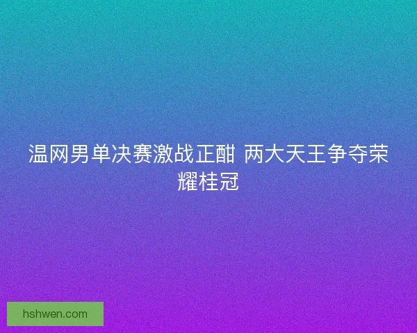 温网男单决赛激战正酣 两大天王争夺荣耀桂冠